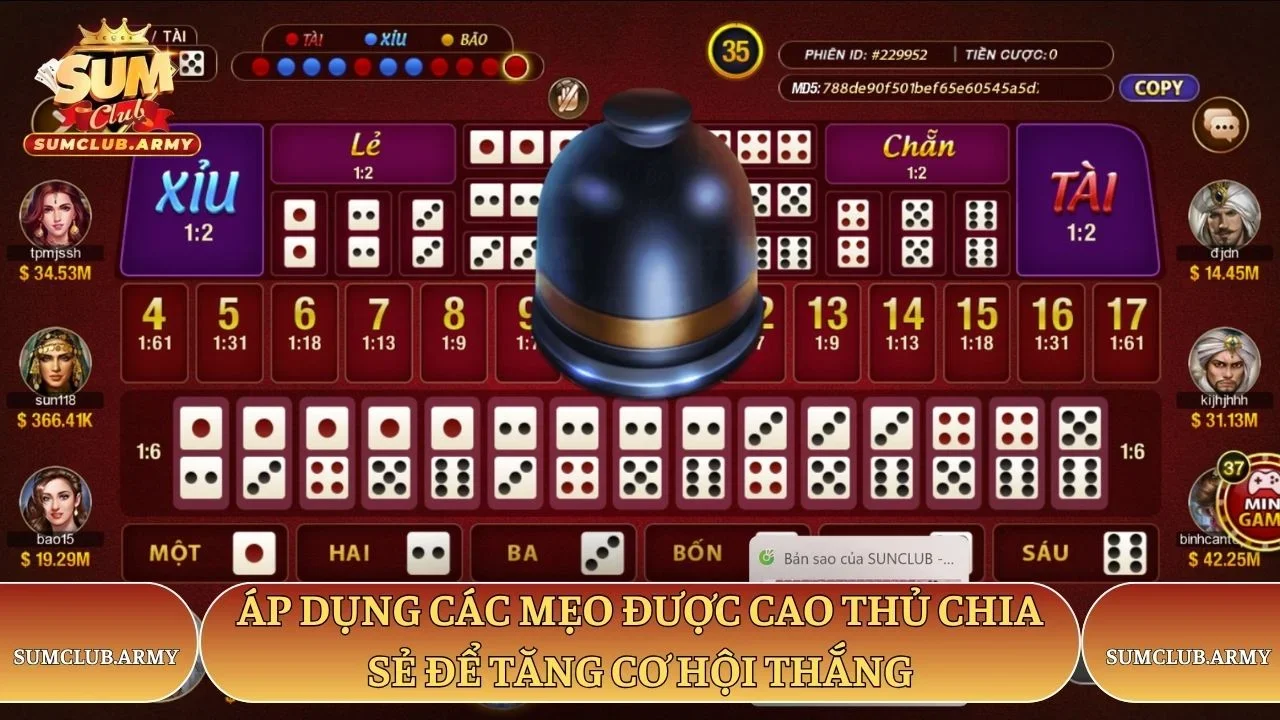 Áp dụng các mẹo được cao thủ chia sẻ để tăng cơ hội thắng